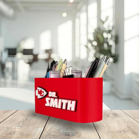 Personalized Kansas City Chiefs Desk Organizer, Chiefs Gift, Chiefs Office Decor - Picture 8 of 10